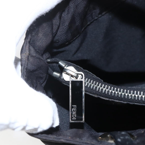 FENDI Zucca Canvas Hand Bag Black Auth ka757