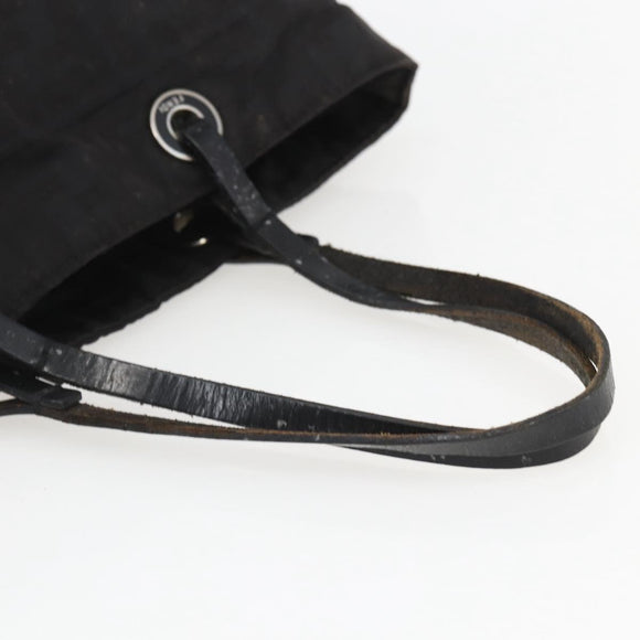 FENDI Zucca Canvas Hand Bag Black Auth ka757