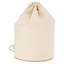 HERMES Porochon Mimir GM Shoulder Bag Canvas White Gold Auth ka758-1