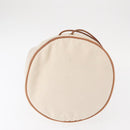 HERMES Porochon Mimir GM Shoulder Bag Canvas White Gold Auth ka758-6