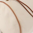 HERMES Porochon Mimir GM Shoulder Bag Canvas White Gold Auth ka758-14