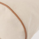 HERMES Porochon Mimir GM Shoulder Bag Canvas White Gold Auth ka758-16