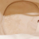 HERMES Porochon Mimir GM Shoulder Bag Canvas White Gold Auth ka758-12