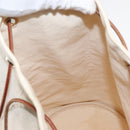 HERMES Porochon Mimir GM Shoulder Bag Canvas White Gold Auth ka758-20