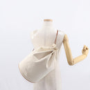 HERMES Porochon Mimir GM Shoulder Bag Canvas White Gold Auth ka758-21