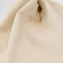 HERMES Porochon Mimir GM Shoulder Bag Canvas White Gold Auth ka758-5