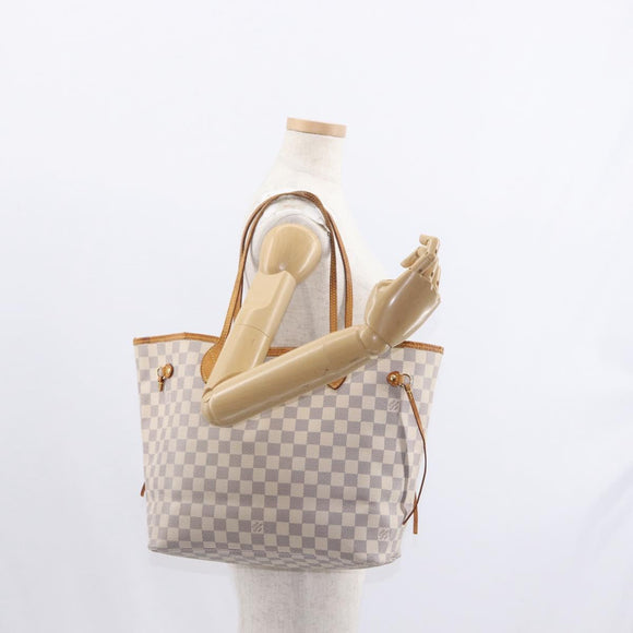 LOUIS VUITTON Damier Azur Neverfull MM Tote Bag N41605 LV Auth ka759