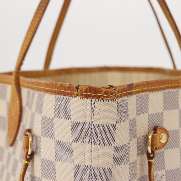 LOUIS VUITTON Damier Azur Neverfull MM Tote Bag N41605 LV Auth ka759