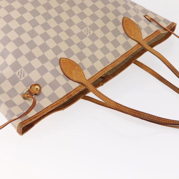 LOUIS VUITTON Damier Azur Neverfull MM Tote Bag N41605 LV Auth ka759