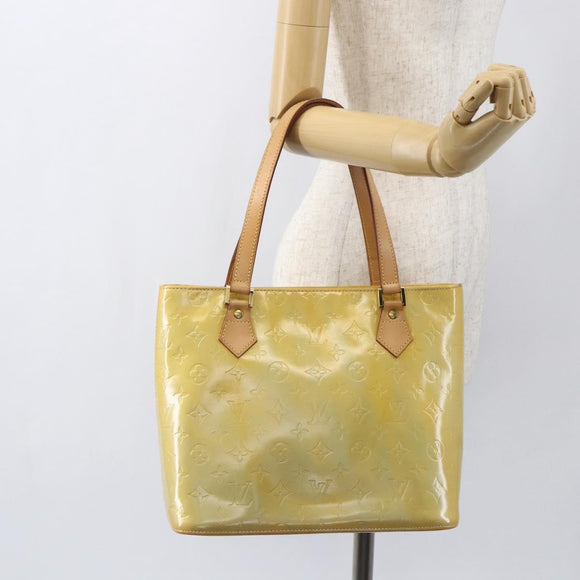 LOUIS VUITTON Monogram Vernis Houston Hand Bag Gris M91053 LV Auth ka761