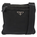 PRADA Shoulder Bag Nylon Black Silver Auth ka765-1
