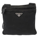 PRADA Shoulder Bag Nylon Black Silver Auth ka765-13