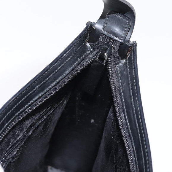 GUCCI Shoulder Bag Leather Black Silver 001 3065 Auth ka767