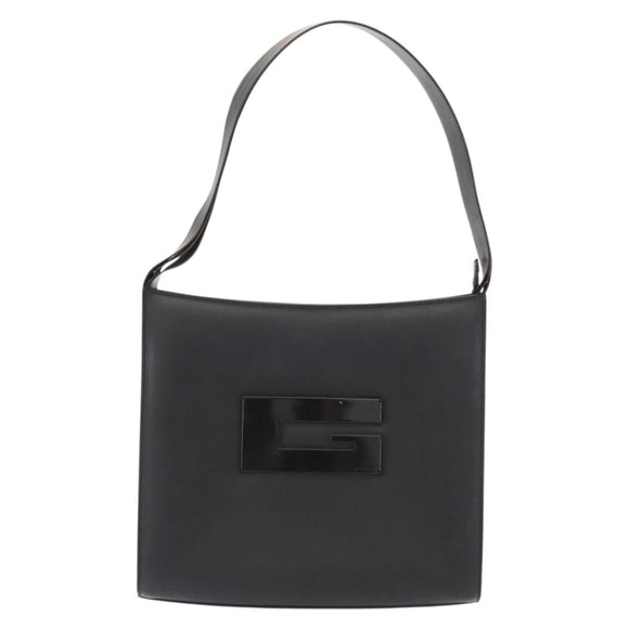 GUCCI Shoulder Bag Leather Black Silver 001 3065 Auth ka767