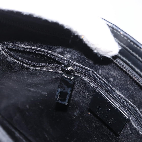 GUCCI Shoulder Bag Leather Black Silver 001 3065 Auth ka767