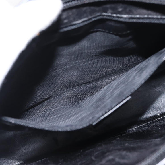 GUCCI Shoulder Bag Leather Black Silver 001 3065 Auth ka767