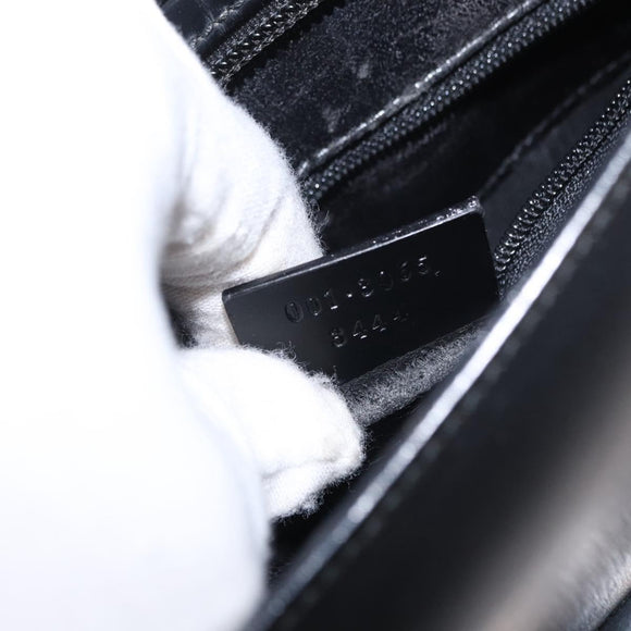 GUCCI Shoulder Bag Leather Black Silver 001 3065 Auth ka767