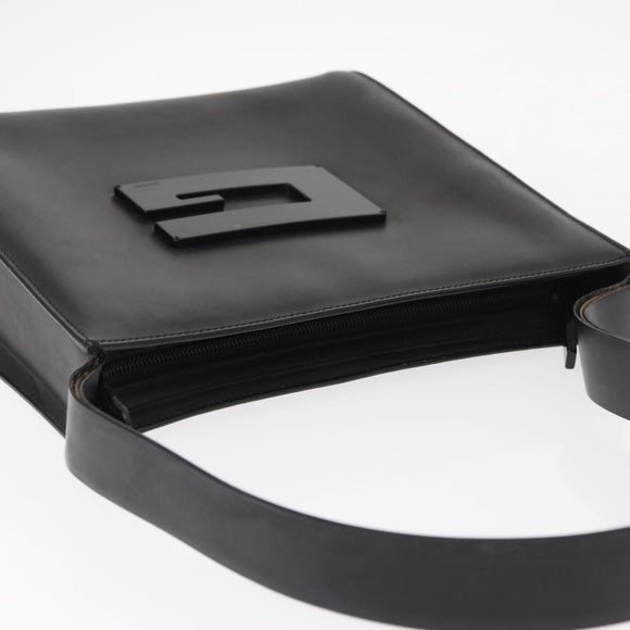 GUCCI Shoulder Bag Leather Black Silver 001 3065 Auth ka767