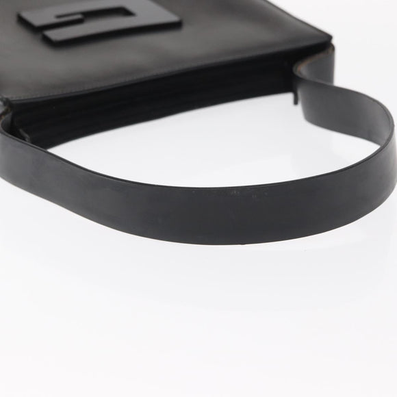 GUCCI Shoulder Bag Leather Black Silver 001 3065 Auth ka767