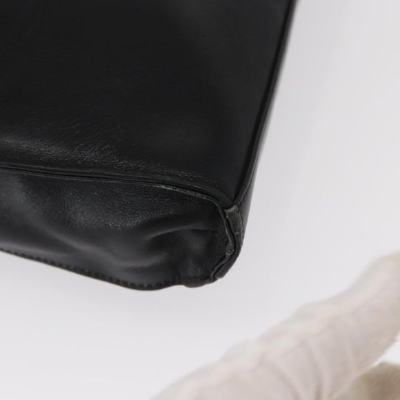 GUCCI Bamboo Hand Bag Leather Black Gold 001 2855 1875 0 Auth ka770