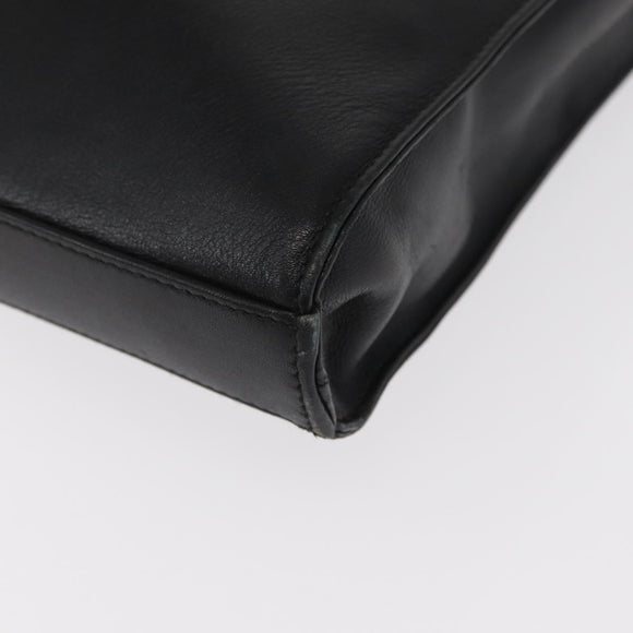 GUCCI Bamboo Hand Bag Leather Black Gold 001 2855 1875 0 Auth ka770