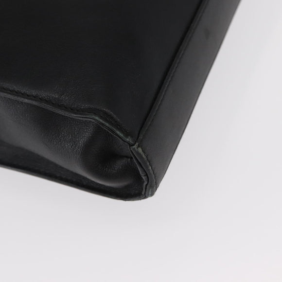 GUCCI Bamboo Hand Bag Leather Black Gold 001 2855 1875 0 Auth ka770