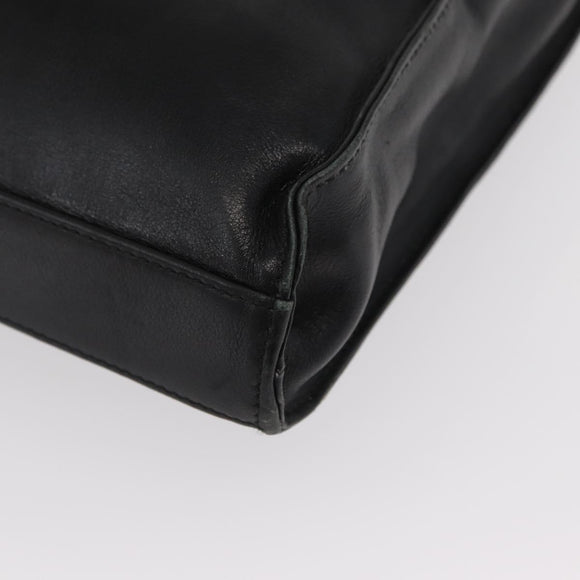 GUCCI Bamboo Hand Bag Leather Black Gold 001 2855 1875 0 Auth ka770