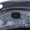 GUCCI Bamboo Hand Bag Leather Black Gold 001 2855 1875 0 Auth ka770-15
