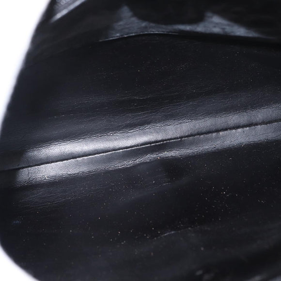 GUCCI Bamboo Hand Bag Leather Black Gold 001 2855 1875 0 Auth ka770