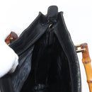 GUCCI Bamboo Hand Bag Leather Black Gold 001 2855 1875 0 Auth ka770-17