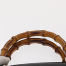 GUCCI Bamboo Hand Bag Leather Black Gold 001 2855 1875 0 Auth ka770-8