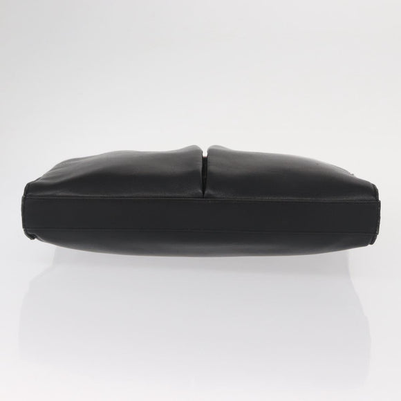 GUCCI Bamboo Hand Bag Leather Black Gold 001 2855 1875 0 Auth ka770