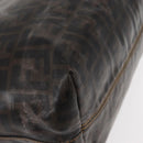 FENDI Zucca Canvas Tote Bag Coated Canvas Black Brown Auth ka771-10