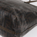 FENDI Zucca Canvas Tote Bag Coated Canvas Black Brown Auth ka771-11