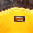 FENDI Zucca Canvas Tote Bag Coated Canvas Black Brown Auth ka771-14