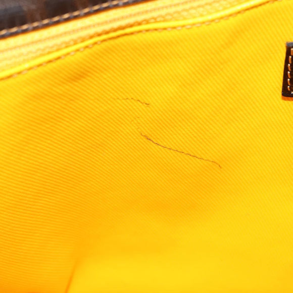 FENDI Zucca Canvas Tote Bag Coated Canvas Black Brown Auth ka771