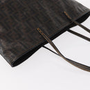 FENDI Zucca Canvas Tote Bag Coated Canvas Black Brown Auth ka771-6