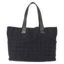 CHANEL New Travel Line Tote Bag Nylon Black Gold CC Auth ka772-13