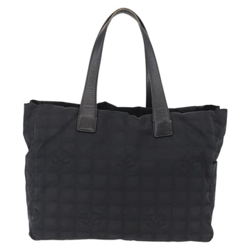 CHANEL New Travel Line Tote Bag Nylon Black Gold CC Auth ka772 - 0