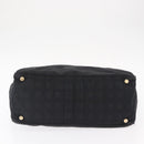 CHANEL New Travel Line Tote Bag Nylon Black Gold CC Auth ka772-5