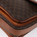 CELINE Macadam Canvas Shoulder Bag PVC Leather Brown Gold Auth ka776-12