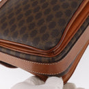 CELINE Macadam Canvas Shoulder Bag PVC Leather Brown Gold Auth ka776-13