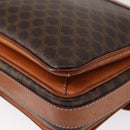 CELINE Macadam Canvas Shoulder Bag PVC Leather Brown Gold Auth ka776-14