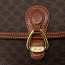 CELINE Macadam Canvas Shoulder Bag PVC Leather Brown Gold Auth ka776-15