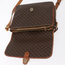 CELINE Macadam Canvas Shoulder Bag PVC Leather Brown Gold Auth ka776-16