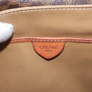 CELINE Macadam Canvas Shoulder Bag PVC Leather Brown Gold Auth ka776-17
