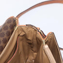 CELINE Macadam Canvas Shoulder Bag PVC Leather Brown Gold Auth ka776-19