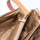 CELINE Macadam Canvas Shoulder Bag PVC Leather Brown Gold Auth ka776-22