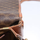 CELINE Macadam Canvas Shoulder Bag PVC Leather Brown Gold Auth ka776-26