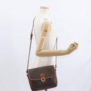 CELINE Macadam Canvas Shoulder Bag PVC Leather Brown Gold Auth ka776-27